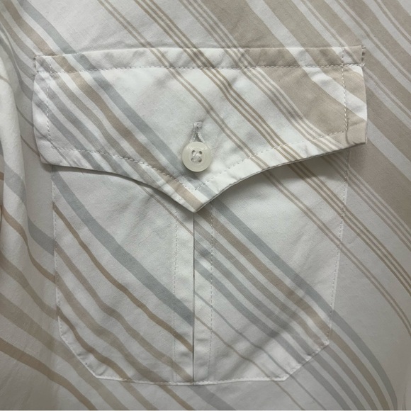 Men’s Ben Sherman Vintage Y2K Tan Striped Button Down Shirt - Medium - Picture 6 of 15